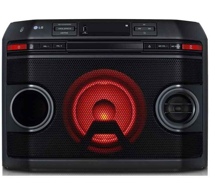 LG OL45 Karaoke Playback and Recording Echo and Vocal Effects Bass Blast 220 W Bluetooth Party Speaker  (Black 2.1 Channel)